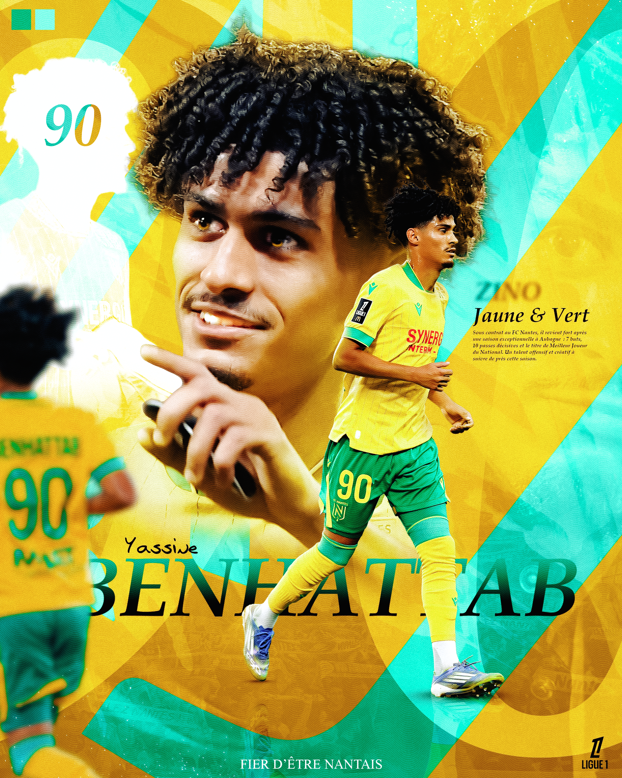 Yassine Benhattab #90, FC Nantes Ligue 1